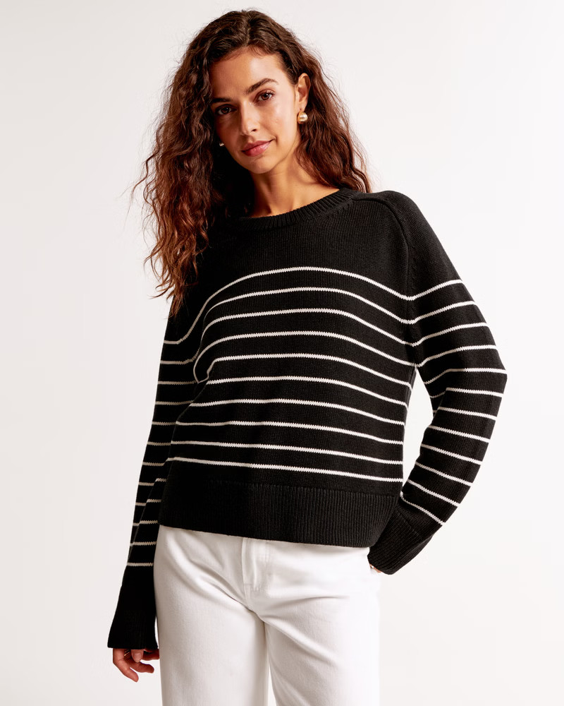 Women's The A&F Madeline Cotton-Blend Crew Sweater | Women's Tops | Abercrombie.com | Abercrombie & Fitch (US)