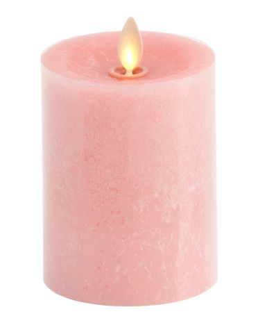 4.5in Recessed Seaglass Finish Moving Flame Pillar Candle Decor | TJ Maxx