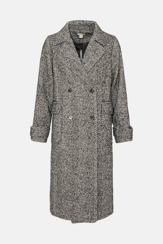 Rachel Stevens Wool Mix Herringbone Oversized Coat | Oasis UK & IE