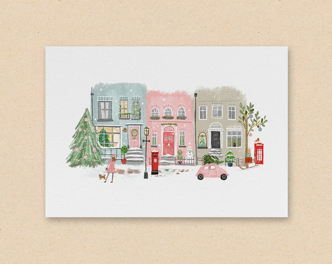 Christmas Street Print A4 / A5 A Magical Illustrated - Etsy | Etsy (US)