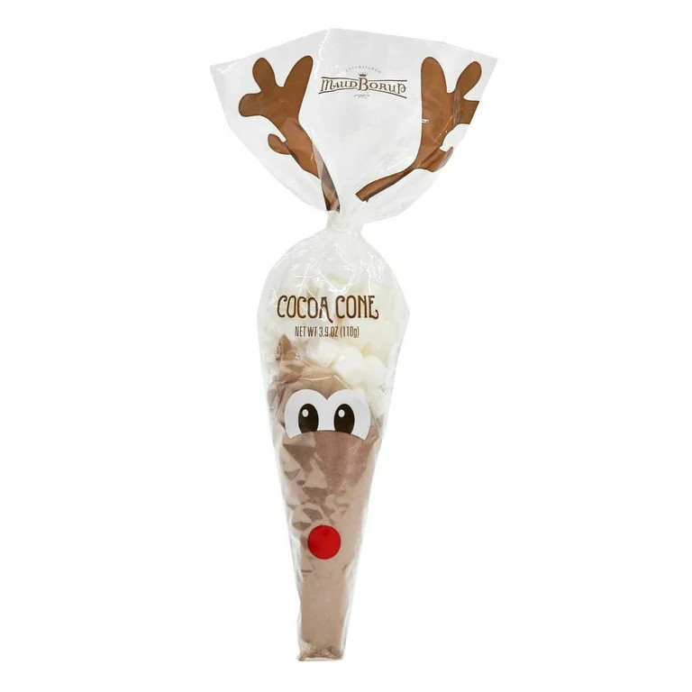 Maud Borup Reindeer Cocoa Cone with Mini Marshmallows,  3.9 oz, Seasonal Holiday Treat & Gift - W... | Walmart (US)