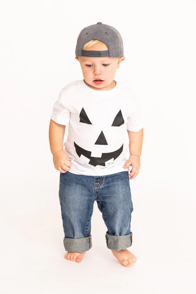 Kids Jack O Lantern White Graphic Tee | The Pink Lily Boutique