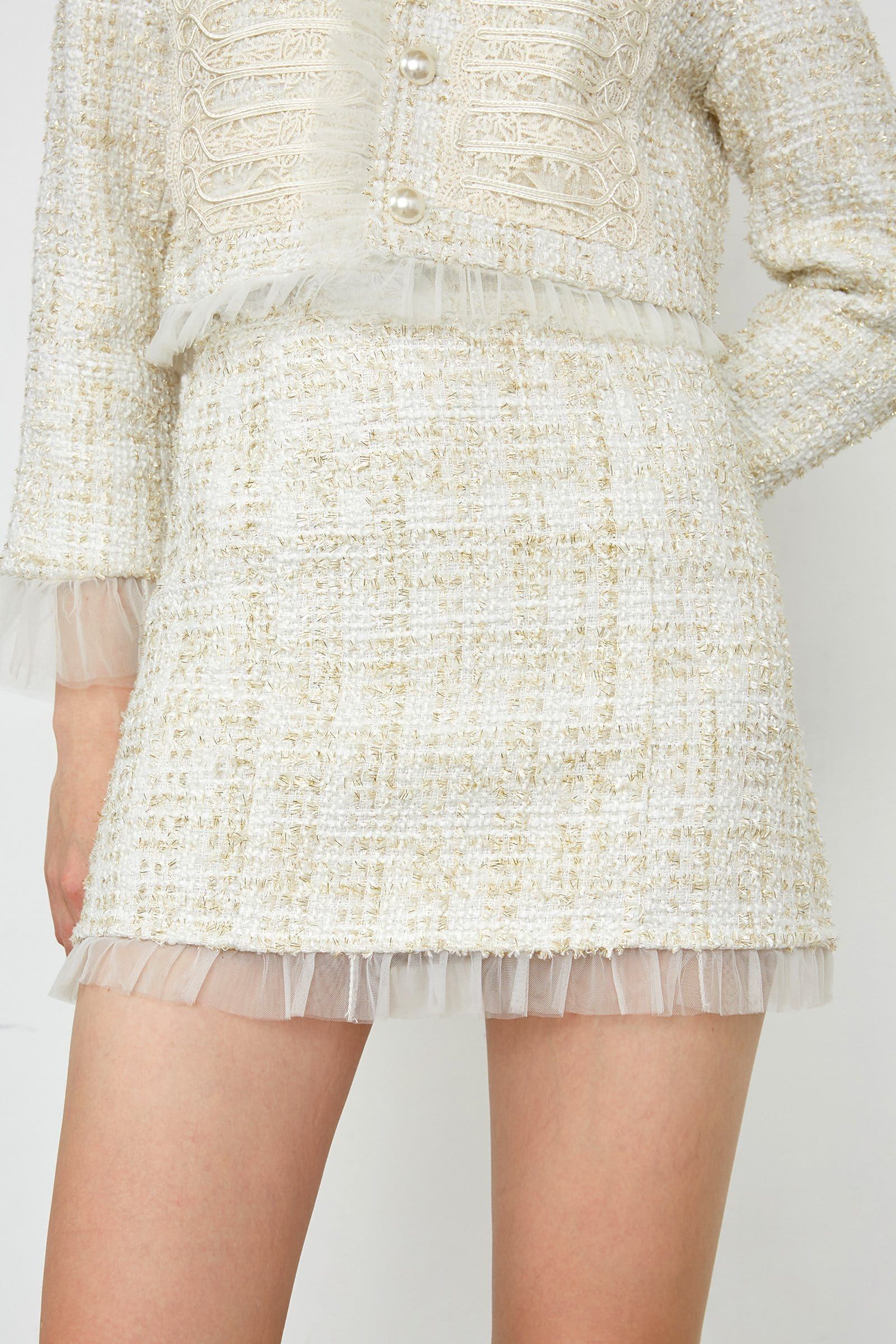 Kyrah Beige Lace Skirt | J.ING