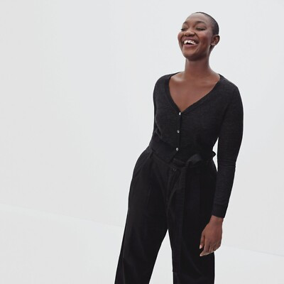 Everlane The Featherweight Alpaca Cardigan Sweater Button Wool Blend Black S  | eBay | eBay US