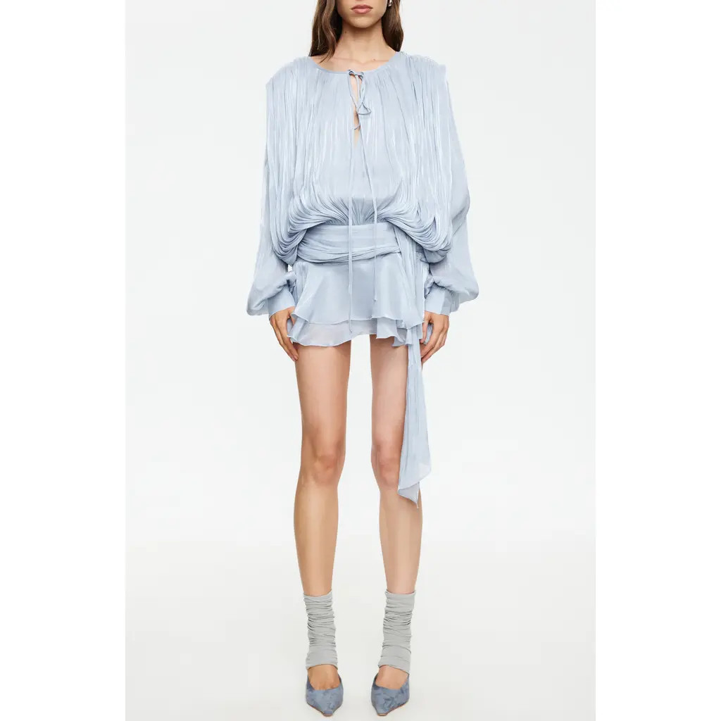 LIONESS Elements Minidress in Baby Blue at Nordstrom, Size X-Large | Nordstrom