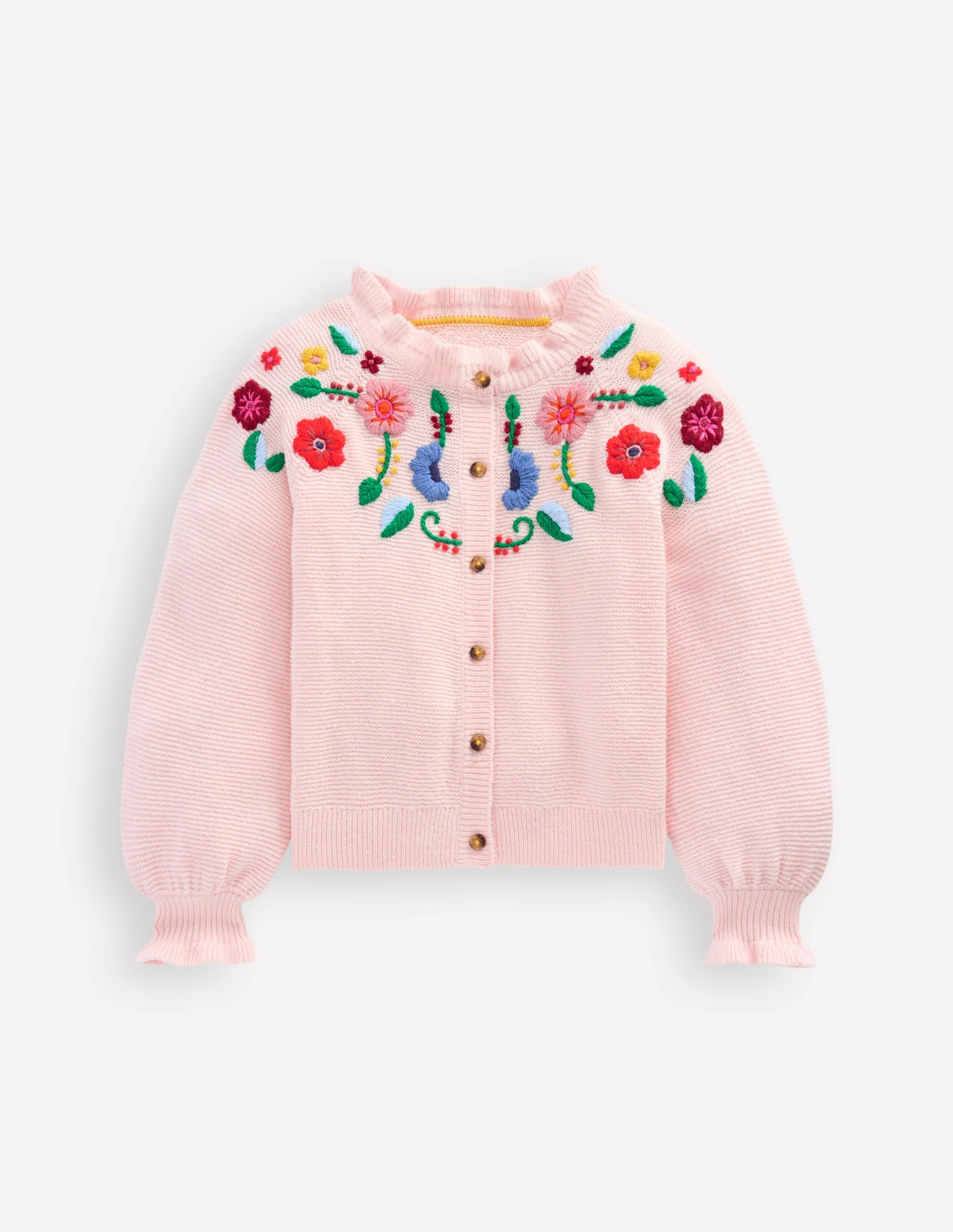 Pretty Embroidered Cardigan-Chalk Pink | Boden (US)
