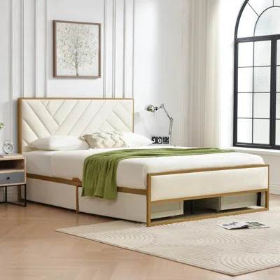 Sheila Upholstered Platform Storage Bed With 4 Drawers | Wayfair North America