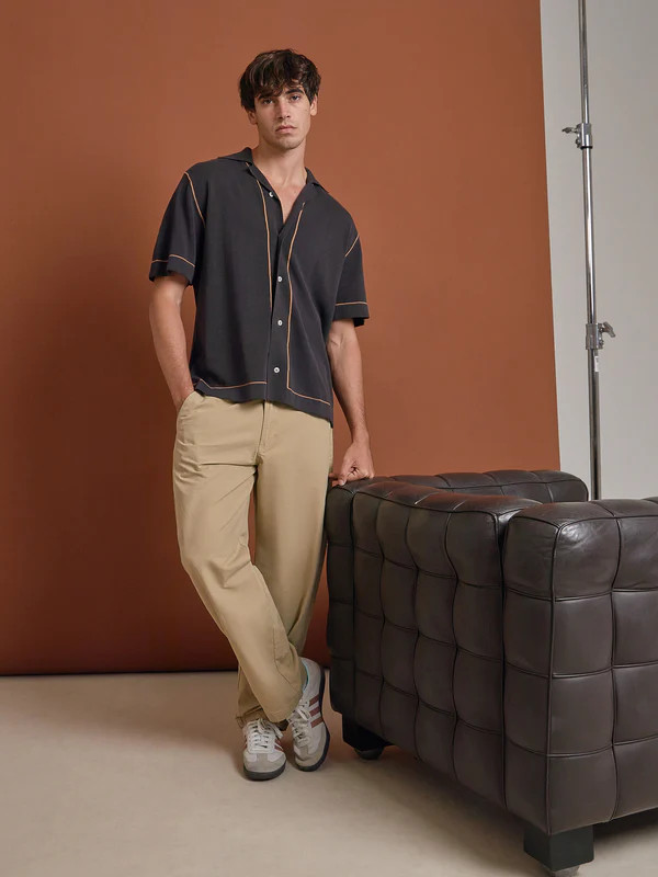 Albius Knit Shirt in Coal | Glue Store (Australia & NZ)