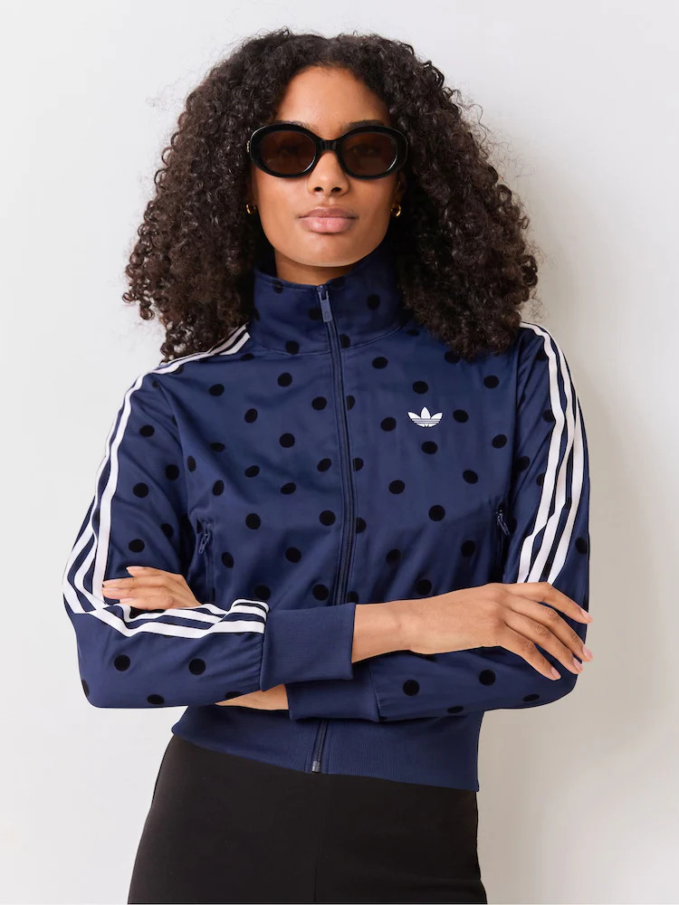 adidas Originals Indigo Blue Polka Dot Firebird Satin Track Top Jacket | Next US