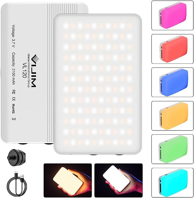 VIJIM VL120 LED Video Light on Camera, Mini Rechargeable 120 LED Photography Lighting Fill Lamp 3... | Amazon (US)