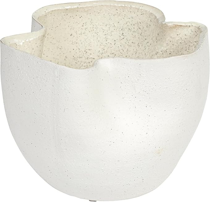 Bloomingville 7.25 Inches Stoneware Ruffled Planter with Sand Finish and Reactive Glaze, Holds 4 ... | Amazon (US)