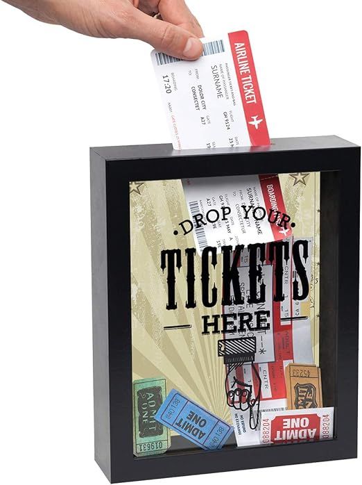 Americanflat 7x9" Drop Your Tickets Here' Decorative Memento Memory Ticket Shadowbox Frame With T... | Amazon (US)