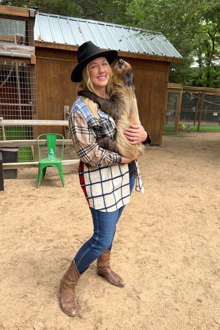 I call this one the Perfect Sloth Hugging Outfit 🦥 

plaid shacket, Spanx leggings, skinny jeans, cowboy boots, mixed media jacket, collared button up, cowboy hat, travel outfit, Texas outfit

#LTKtravel #LTKstyletip #LTKshoecrush