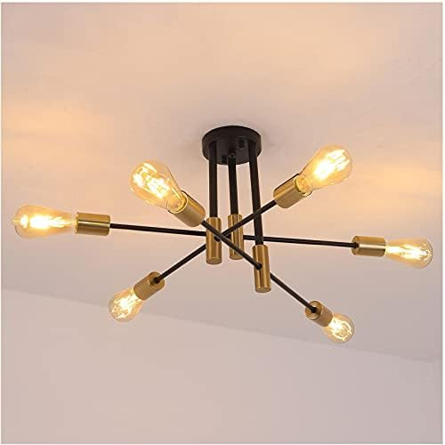 Minyuco Semi Flush Mount Ceiling Light Fixture 6-Light Sputnik Chandeliers Mid Century Modern Cha... | Amazon (US)