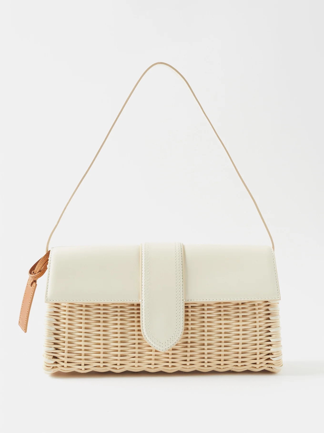 Bambino large wicker and leather shoulder bag | Matches (EU)