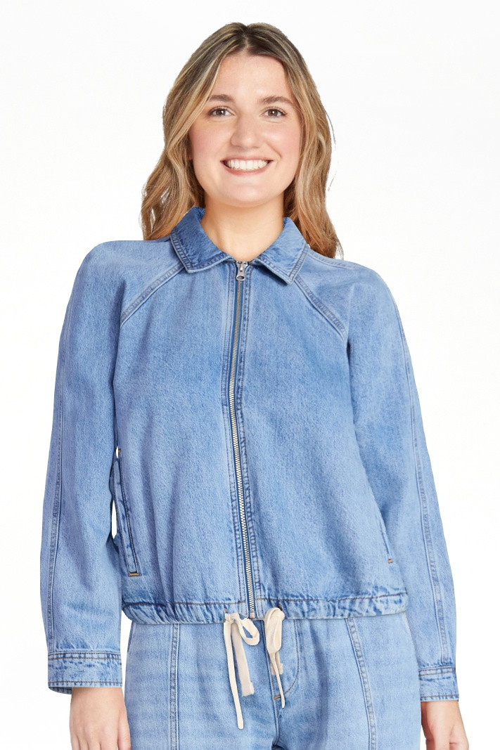 Scoop Women's and Women's Plus Denim Bomber Jacket, Midweight, Sizes XS-4X | Walmart (US)