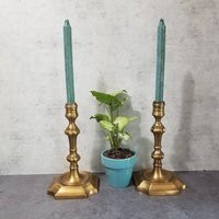 Pair Large Brass Candlesticks | Etsy (US)