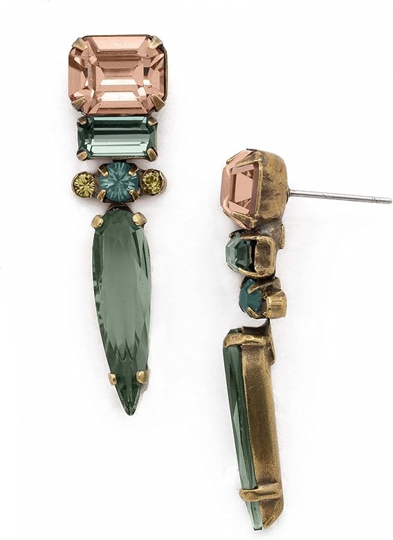 Sorrelli Spiked Drop Earrings, Antique Gold-Tone Finish, Legacy Gem Pop,One Size,EDK68AGPOP | Amazon (US)