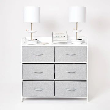 Dormify Charging 6-Drawer Storage Unit | Dorm Essentials - Grey - Dormify | Dormify