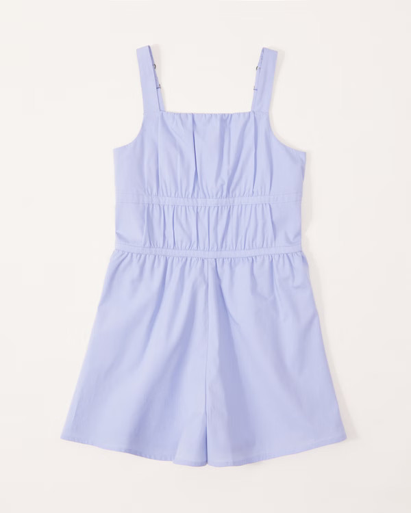 cinched poplin romper | Abercrombie & Fitch (US)