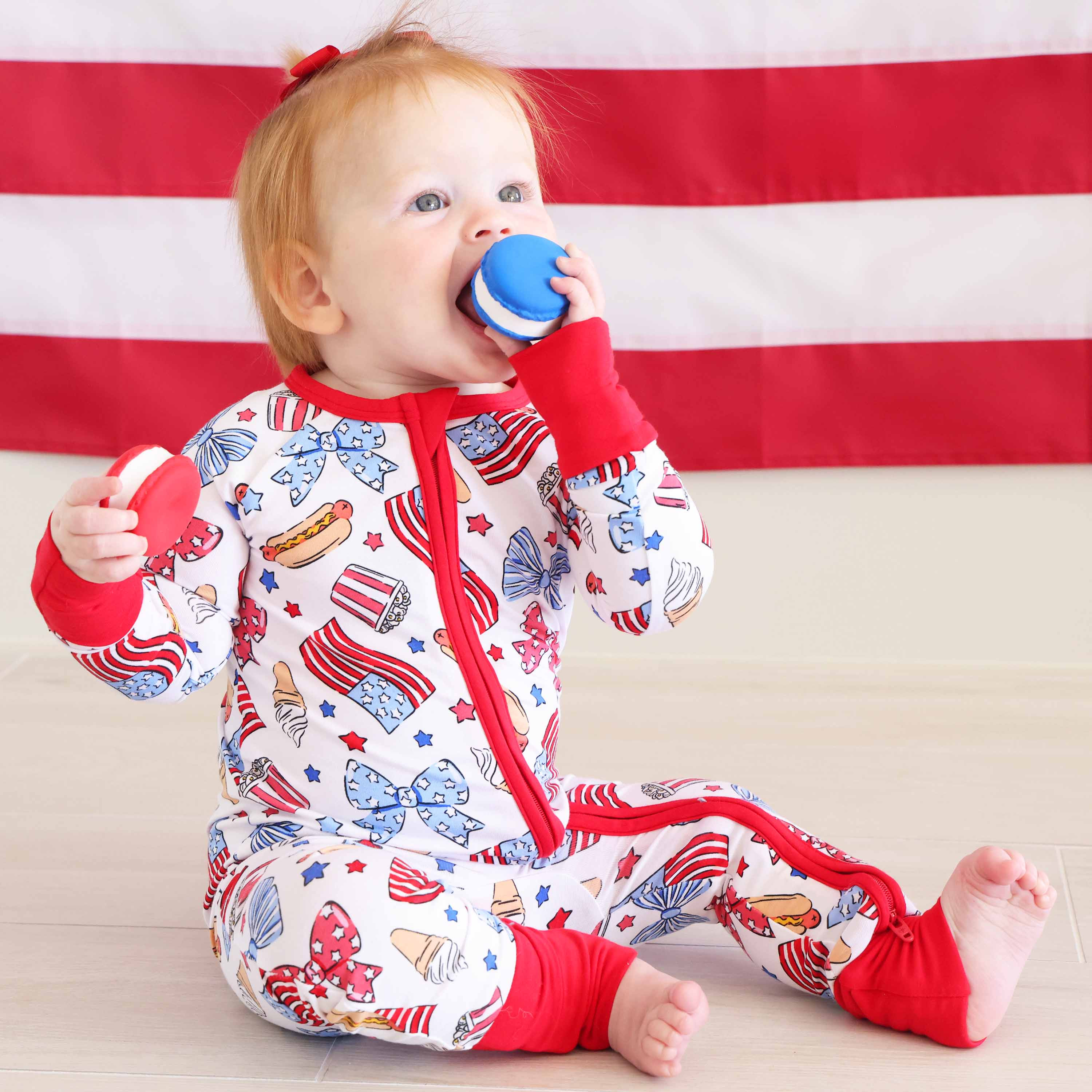 Party in the USA Convertible Zip Romper | Bows | Caden Lane