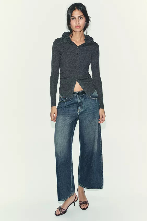 FLORAL WOOL BLEND CARDIGAN | Zara US