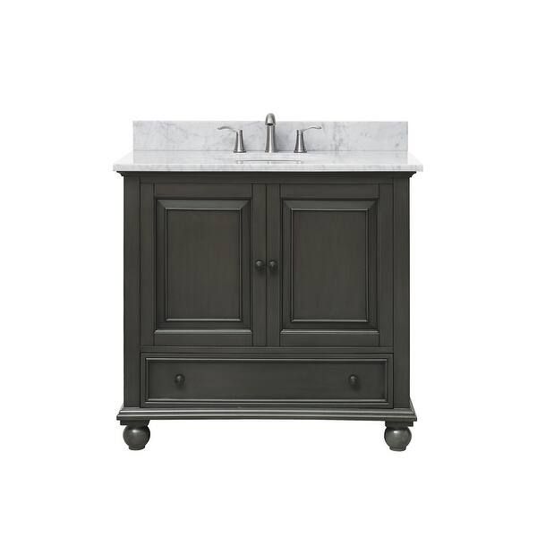 Avanity Thompson 37"Free Standing Vanity Set with Wood Cabinet, Marble - Overstock - 22052851 | Bed Bath & Beyond