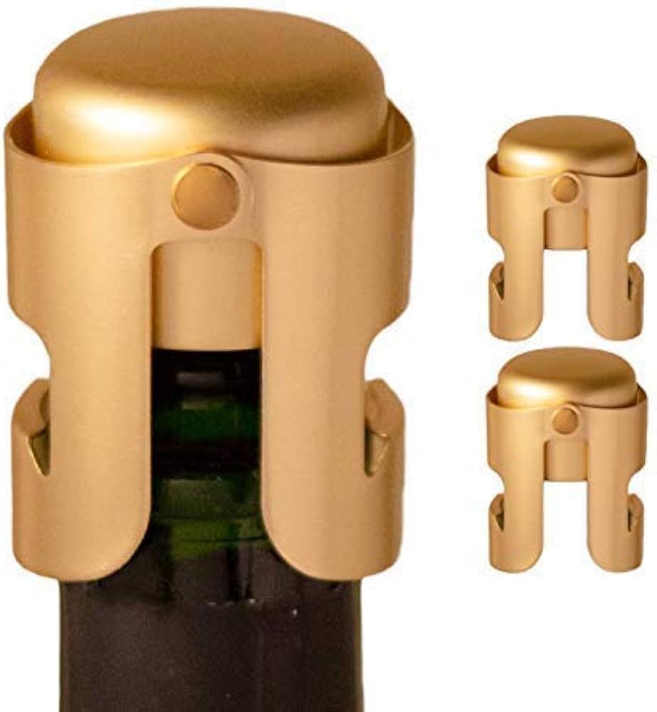 Gold Champagne Stopper, Designed in France, Bottle Sealer for Cava, Prosecco, Sparkling Wine, Fiz... | Amazon (US)