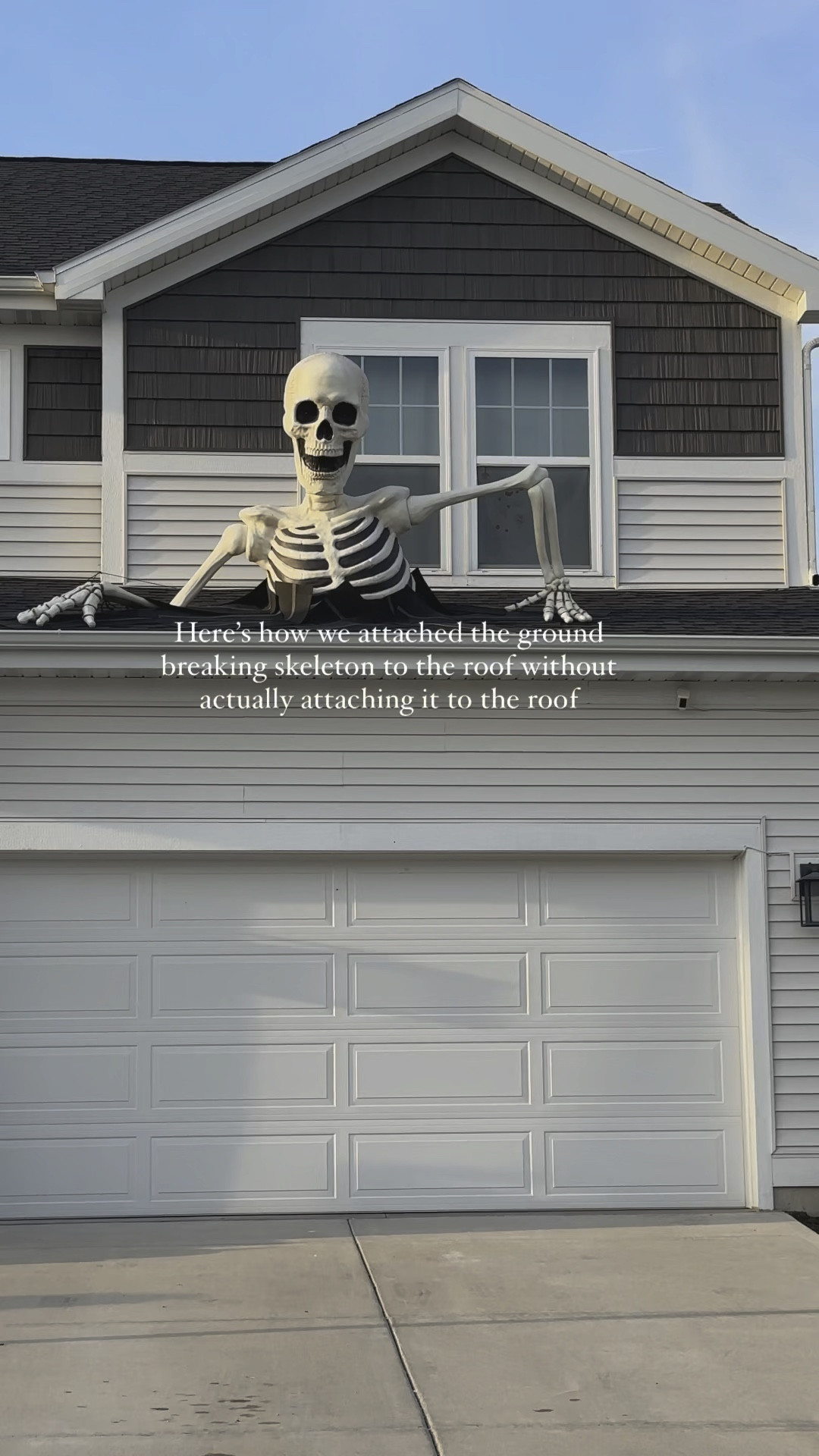 Here’s everything we used to attach the ground breaking skeleton to the roof 