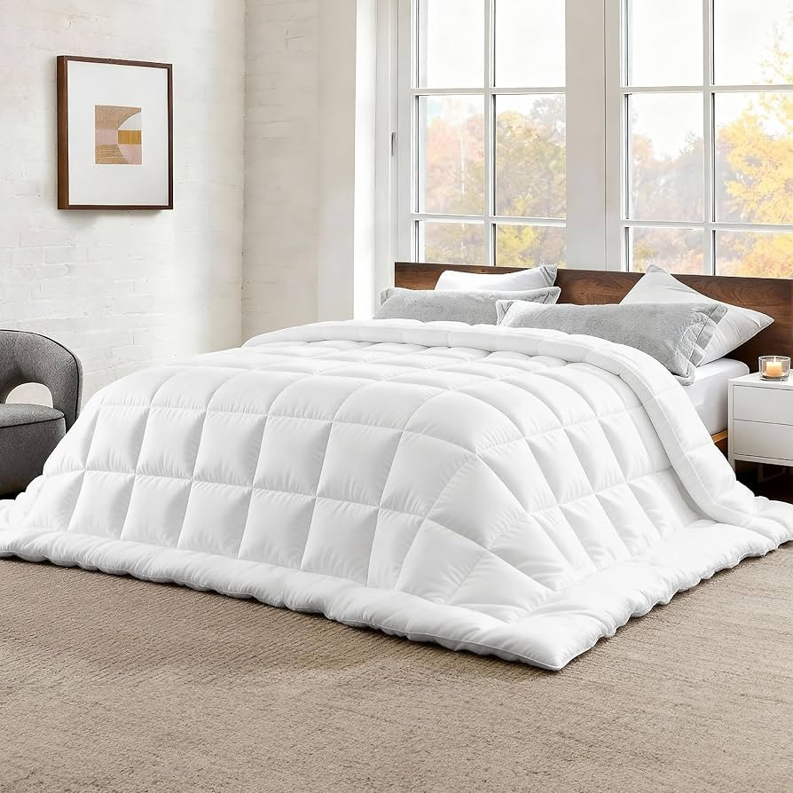 Bedsure Comforter Duvet Insert - Quilted Comforters Oversize Queen Size, All Season Duvet, Gentle... | Amazon (US)