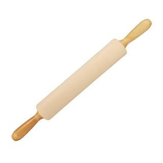 Classic Rolling Pin, with Handles 2.4 in. Dia x 12 in. L | The Home Depot