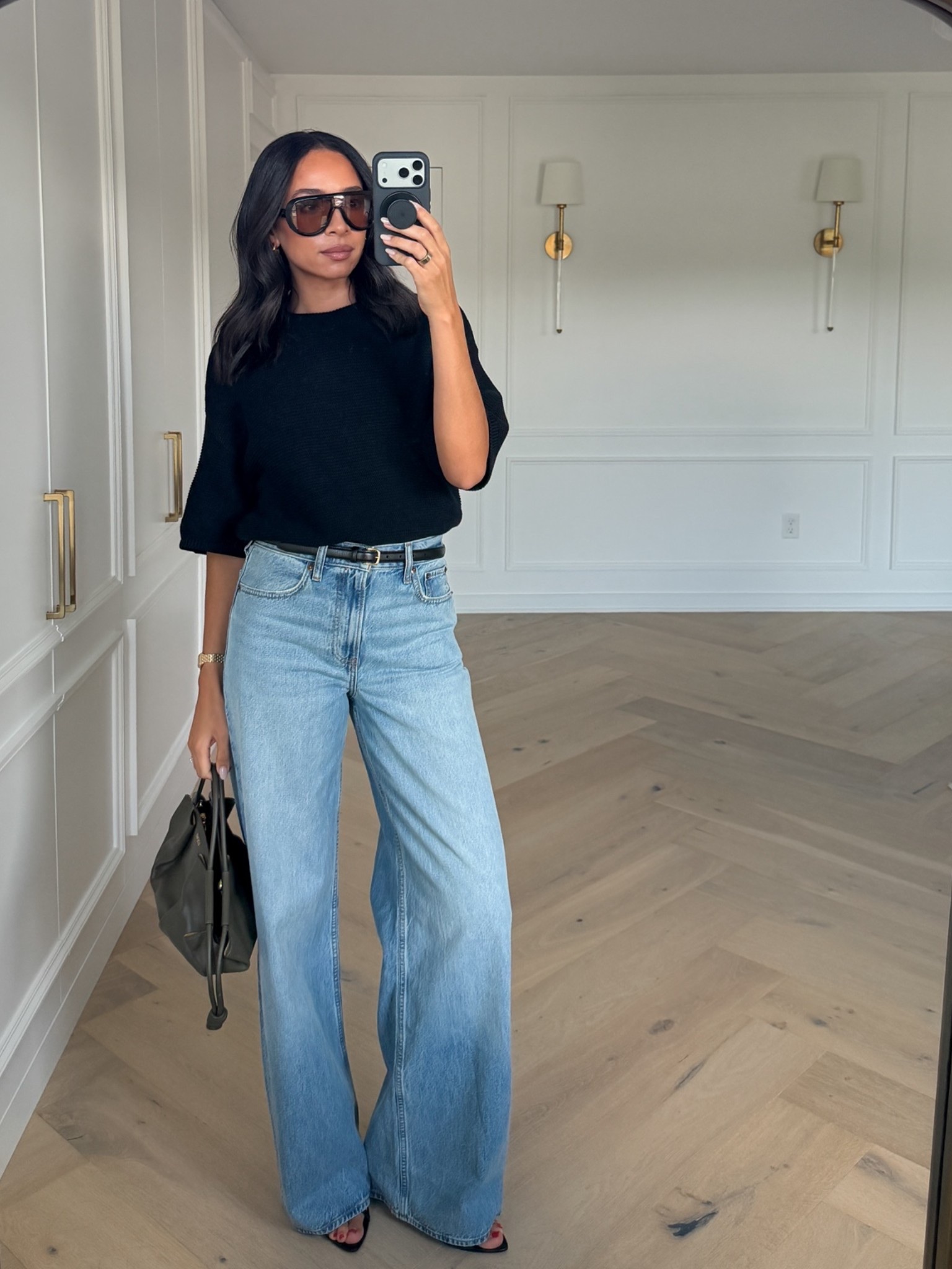 Wearing a small top and 27 X-Long in jeans to wear with heels (I’m 5’8”) for reference. Jeans are medium wash - link goes to the exact one! All on sale + extra 15% off with code DENIMAF 🤩

#LTKSaleAlert #LTKootd