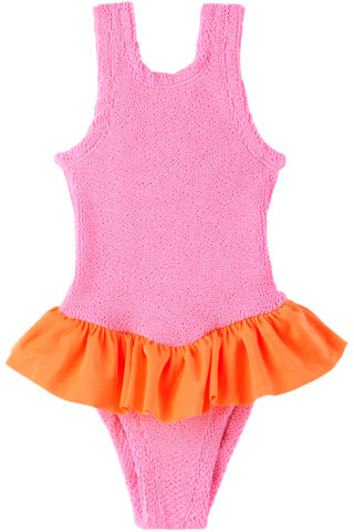 Baby Pink & Orange Duo Denise One-Piece Swimsuit | SSENSE