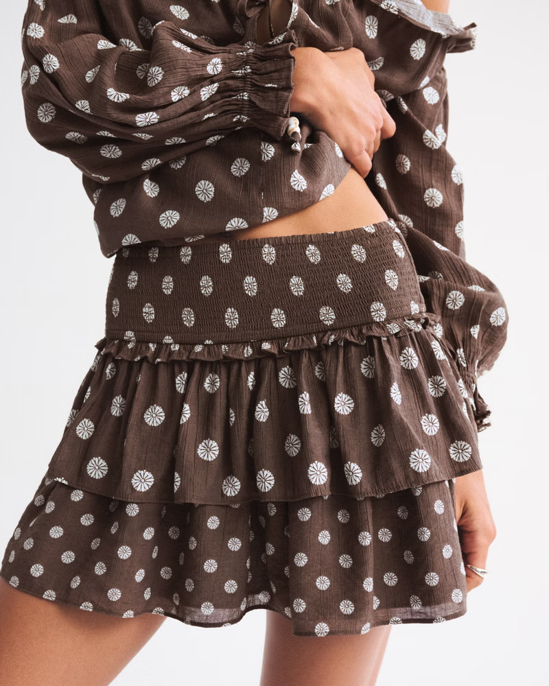 Women's High Rise Tiered Ruffle Mini Skort | Women's Bottoms | Abercrombie.com | Abercrombie & Fitch (UK)