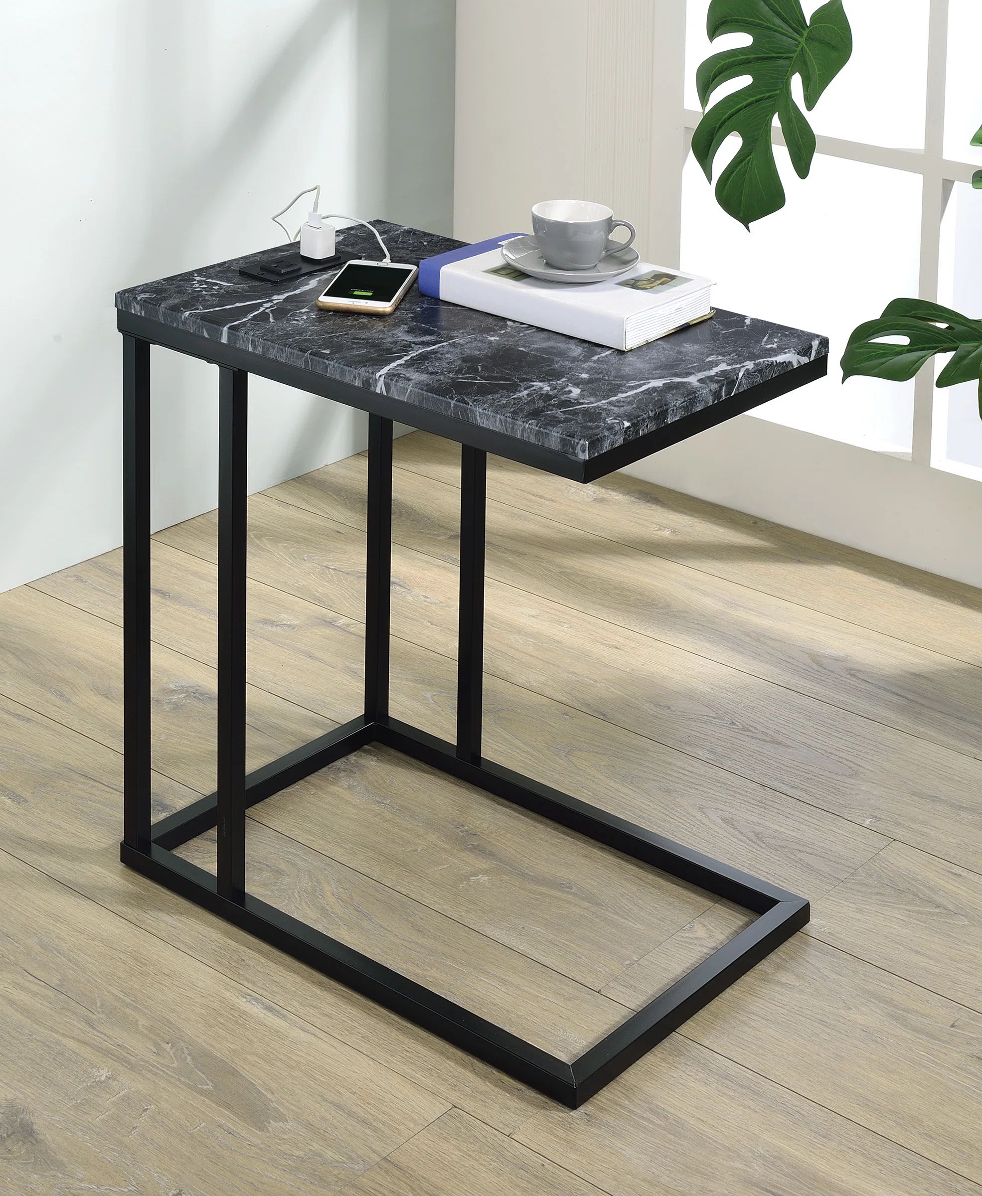 Ebern Designs Franslin End Table Built-In Outlets | Wayfair | Wayfair North America