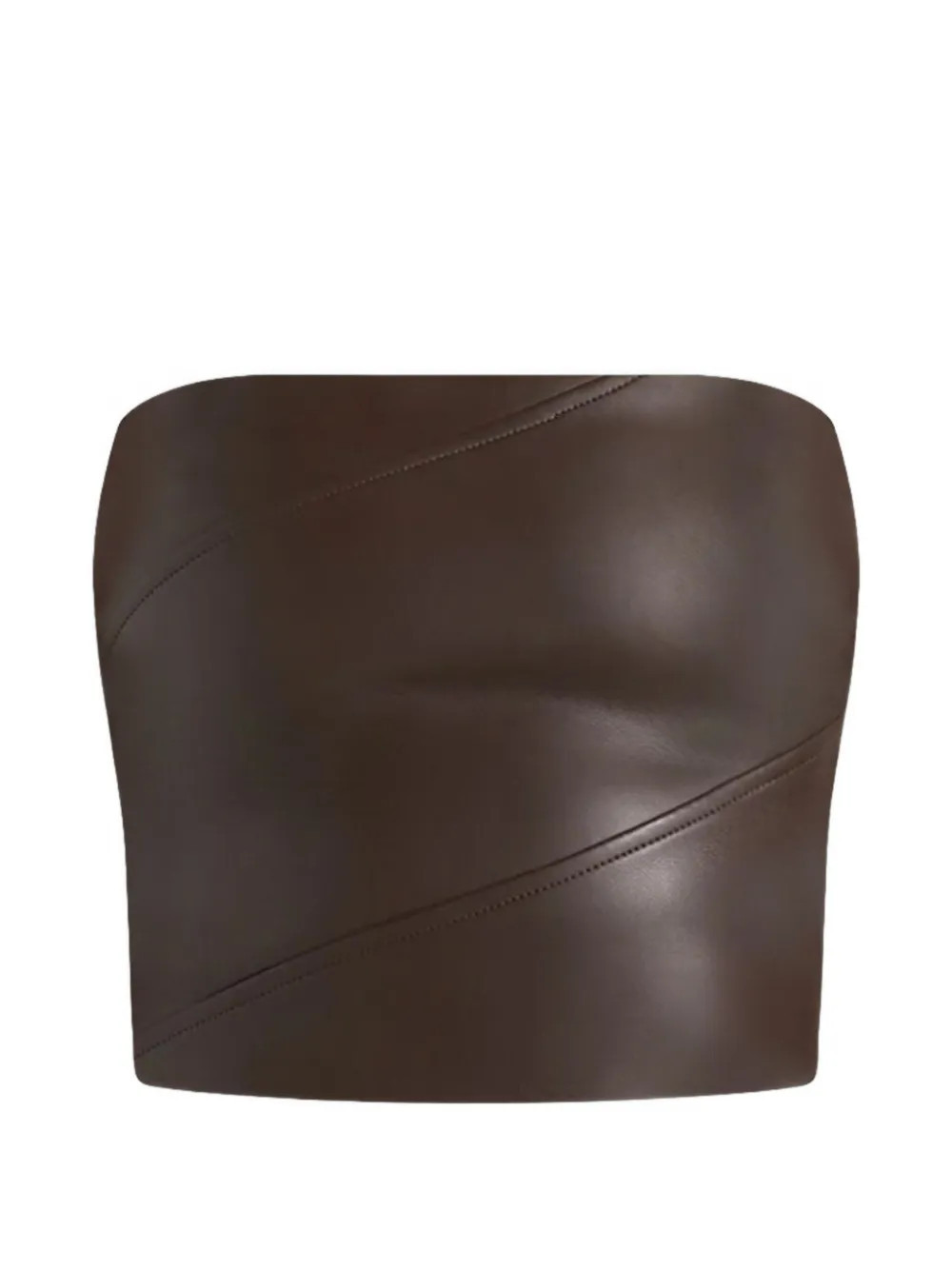 Manière De Voir Evie bandeau leather corset top - Brown | Farfetch Global