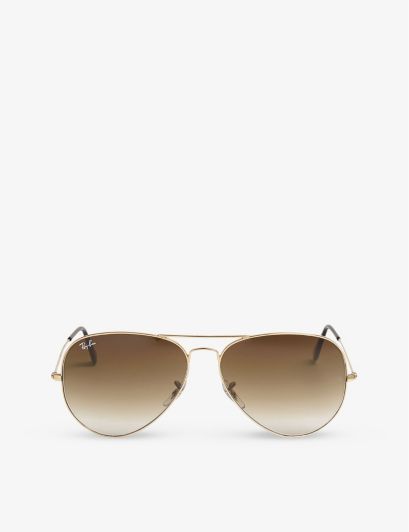 Womens Gold Gold Aviator Pilot Sunglasses 15cm | Selfridges