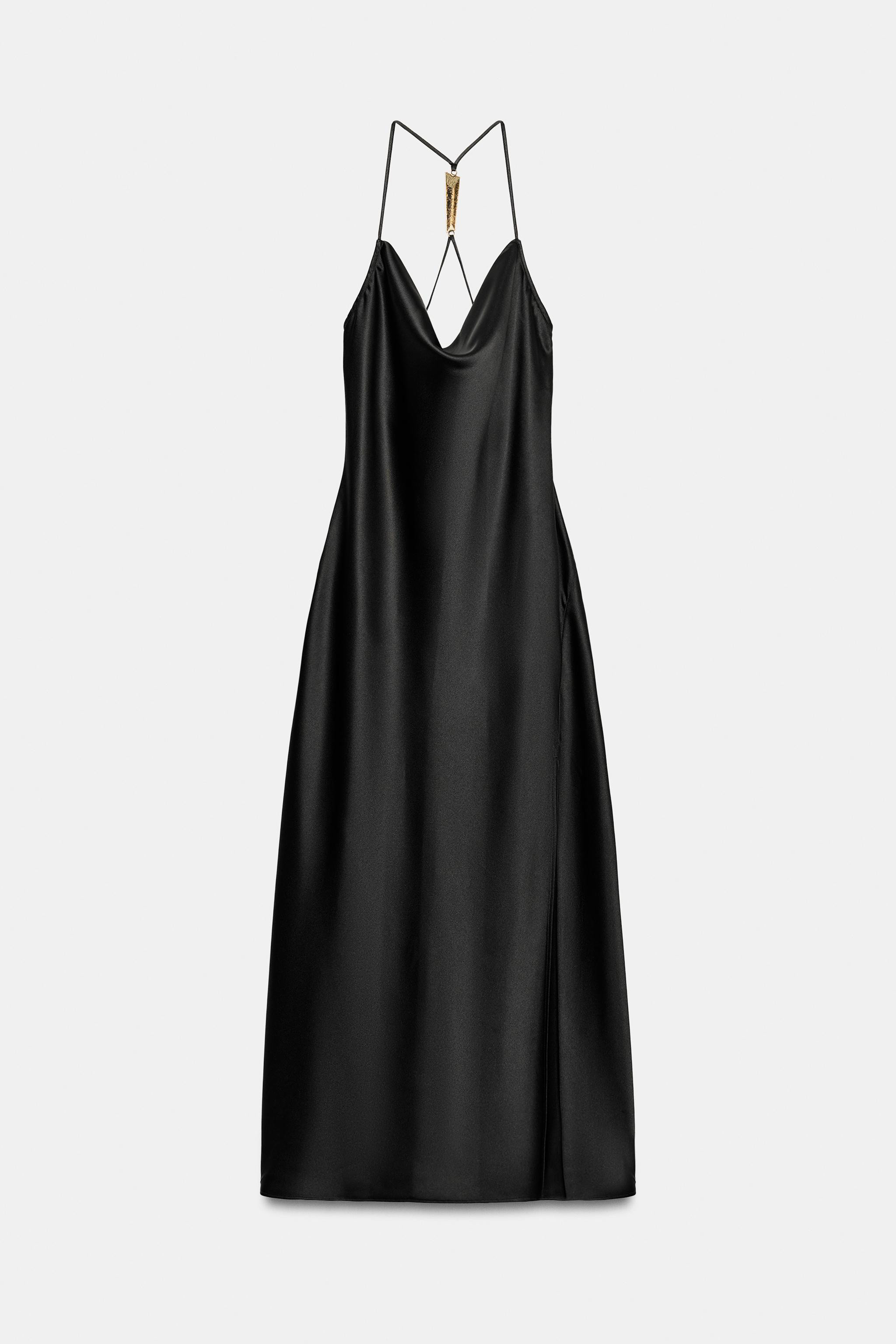 GOLDEN HARDWARE SATIN EFFECT DRESS | Zara Canada