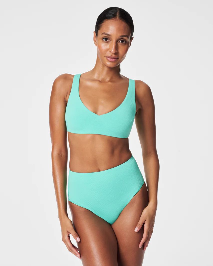 Pique Plunge Bikini Top | Spanx