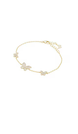 Pavé  Triple Butterfly Bracelet in Gold | Revolve Clothing (Global)
