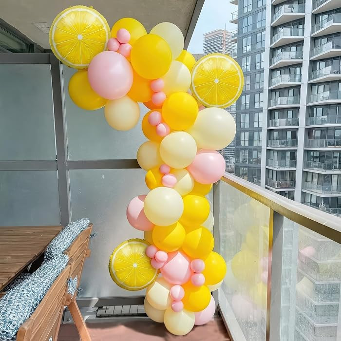 Pastel Yellow Balloon Garland Kit 127Pcs Lemon balloon arch For baby shower Lemonade party main s... | Amazon (US)