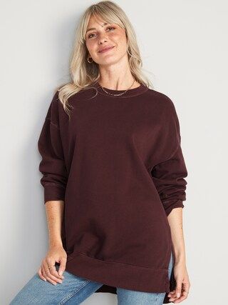 Oversized Boyfriend Garment-Dyed Tunic Sweatshirt for Women | Old Navy (US)
