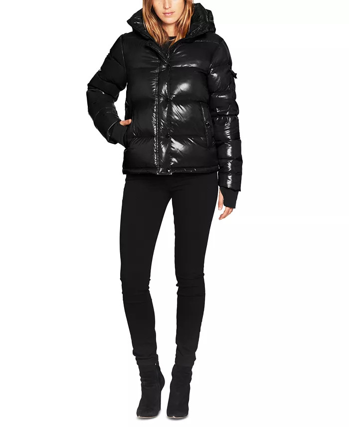 Ella Lacquer Hooded Down Puffer Coat | Macys (US)