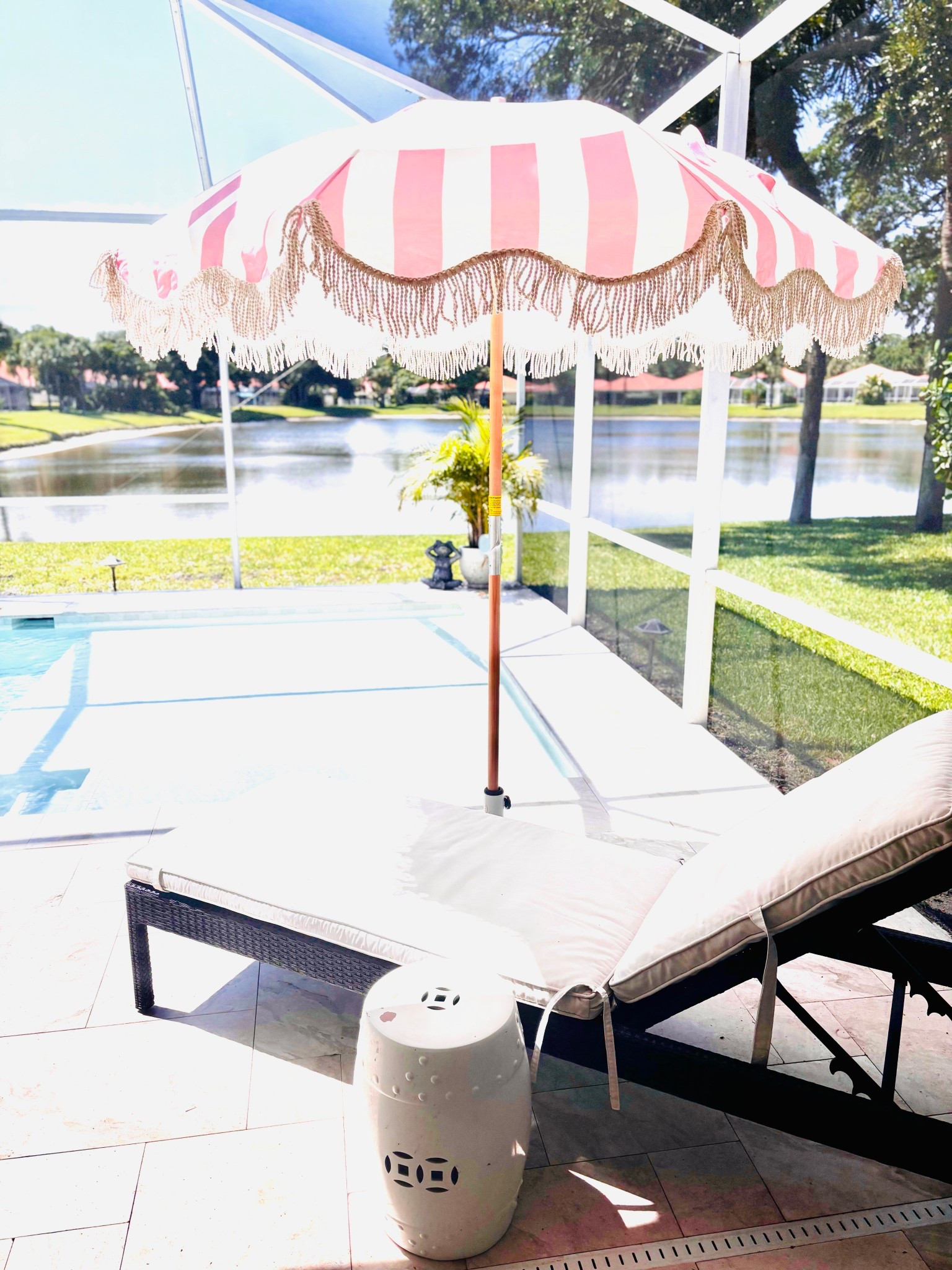 Summer pink umbrella for pool patio 

#LTKMothersDay #LTKdayinmylife #LTKHome