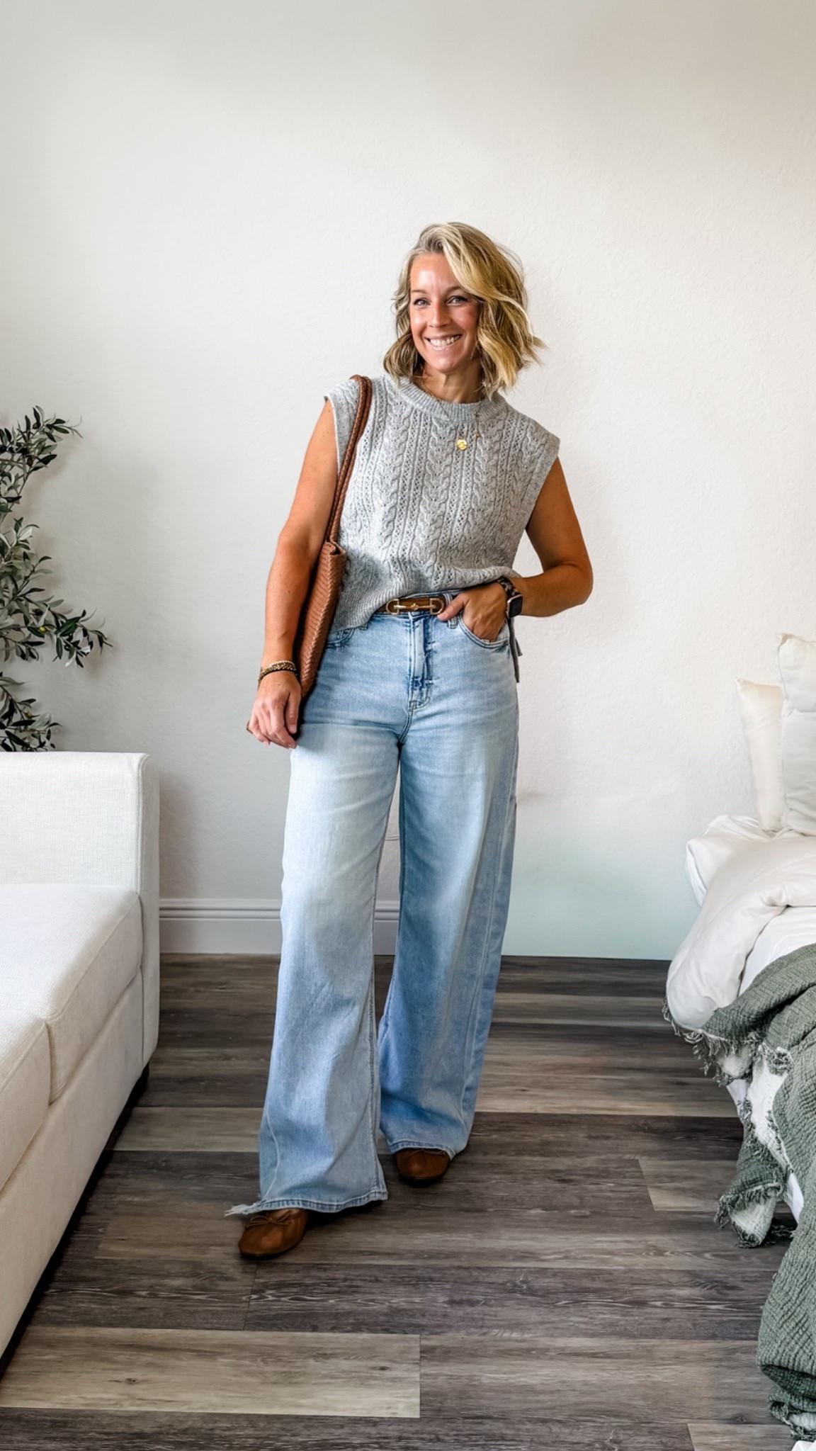 I sized down to a 6 in the jeans and they do fit so much better then my true size 8. The top is a medium, so soft and can be worn alone or layered depending on how cold it is. Love the warm and cool tones together.

#LTKootd #LTKPetite #LTKOver40