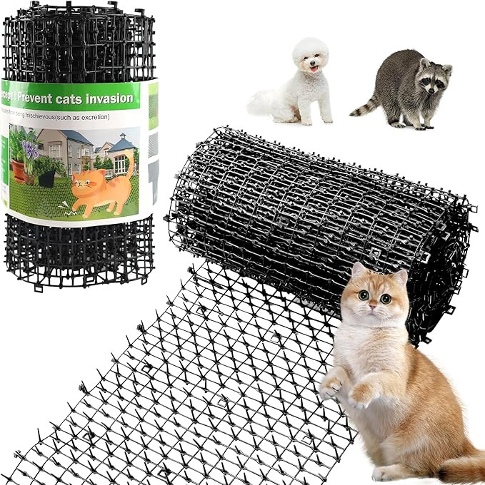 Pet Repellent Mat, Black, 6.5 feet with 8 Ground Stakes 8 Zip Tie, Cat Repellent Mat with Gentle ... | Amazon (US)