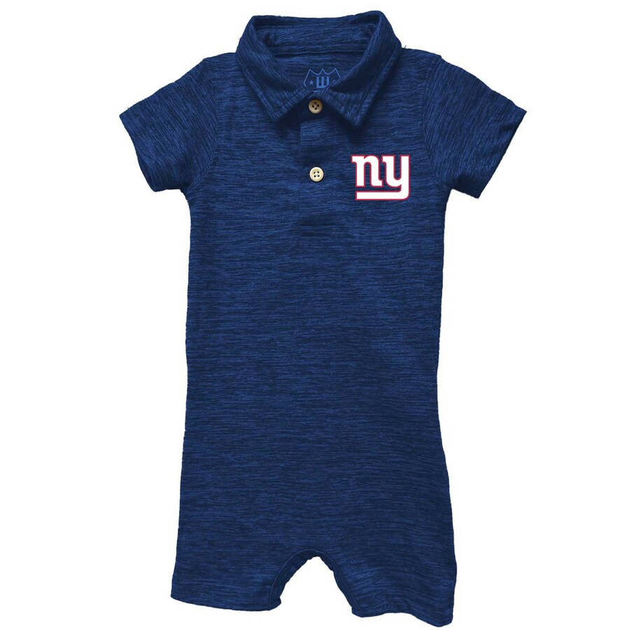 New York Giants Wes & Willy Infant Short Leg Cloudy Yarn Polo Bodysuit - Royal | Fanatics