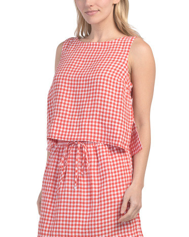 Linen Plaid Top | TJ Maxx