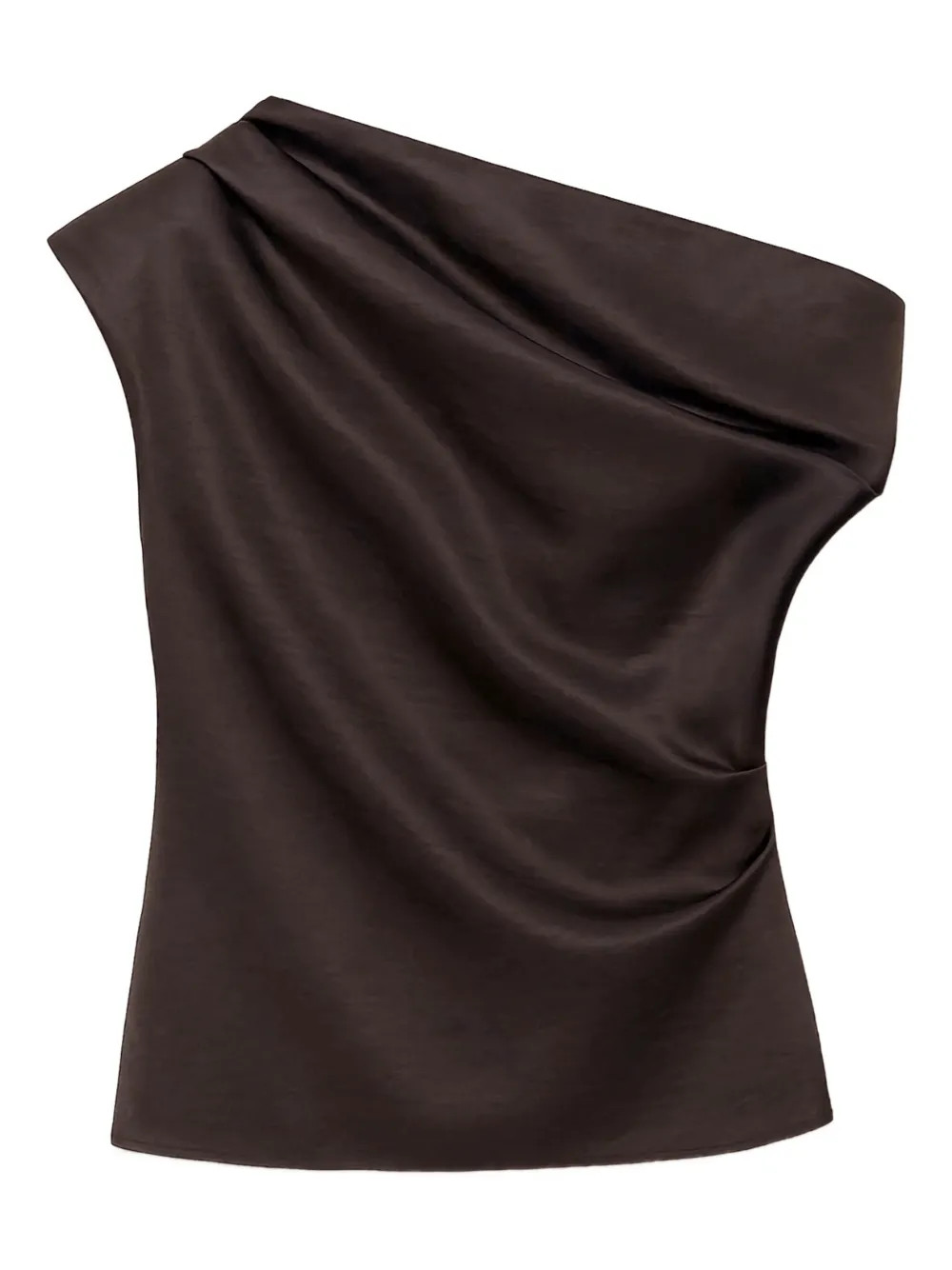 Simkhai Viva Draped one-shoulder Blouse | Brown | FARFETCH | Farfetch Global