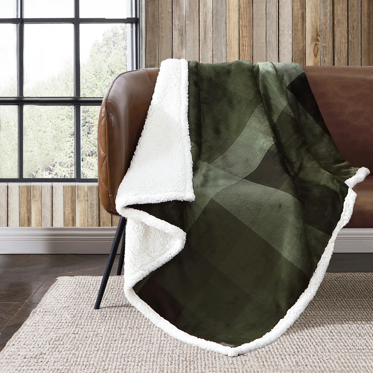 Eddie Bauer Printed Plush Fleece/Sherpa Throw Blankets | Wayfair North America